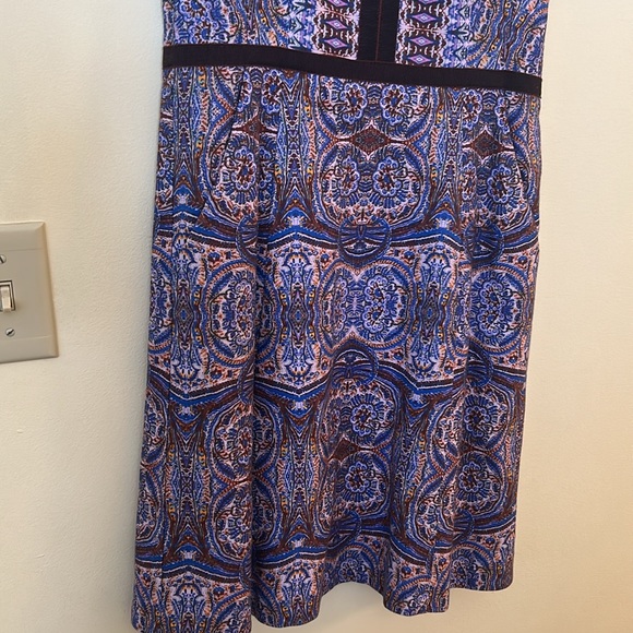 Nanette Lepore Kaleidoscope Sleeveless Dress Size 0 💙💜💛🤎 It has pockets! 👗 - Picture 4 of 17